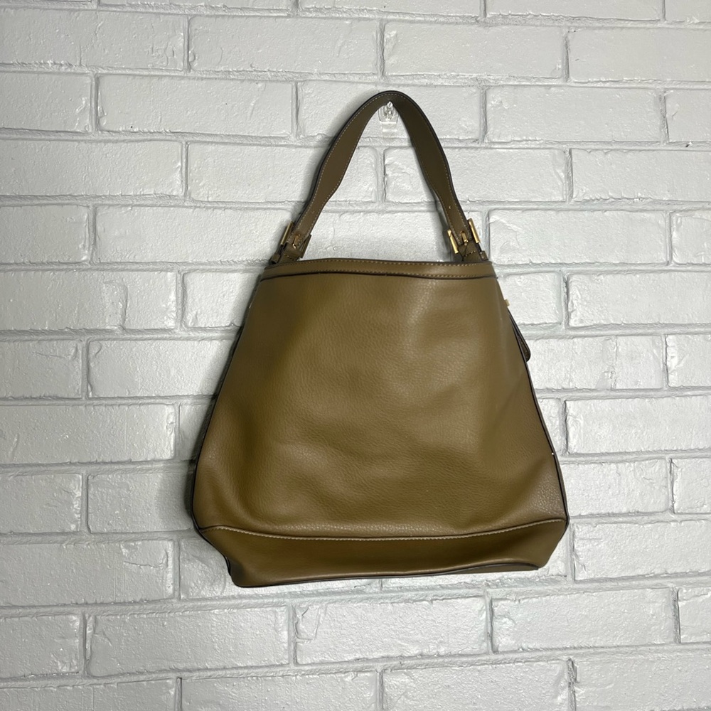 NWT! JustFab Faux Leather Olive Green Shoulder Bag With Leopard Interior